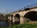 1. železniční most přes Svratku v Brně, pohled po proudu.