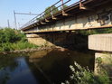 3. železniční most přes Svratku v Brně, pohled po proudu.